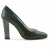 Women stylish, elegant shoes 1214 croco green
