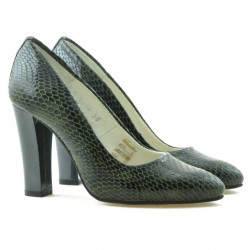 Women stylish, elegant shoes 1214 croco green