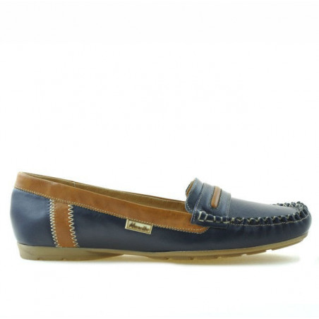 Women loafers, moccasins 619 indigo+brown