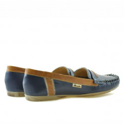 Women loafers, moccasins 619 indigo+brown