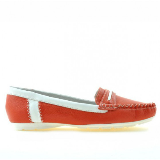 Women loafers, moccasins 619 red+white