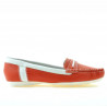 Women loafers, moccasins 619 red+white