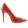 Women stylish, elegant shoes 1241 patent red satinat