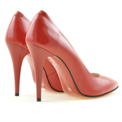 Women stylish, elegant shoes 1241 patent red satinat