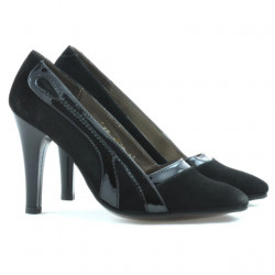 Women stylish, elegant shoes 1208 black antilopa combined