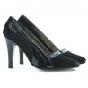 Women stylish, elegant shoes 1208 black antilopa combined