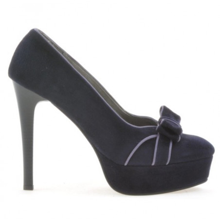 Women stylish, elegant shoes 1095 indigo antilopa+purple