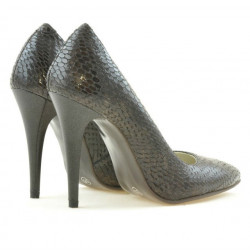 Women stylish, elegant shoes 1241 croco brown