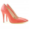 Women stylish, elegant shoes 1241 patent red coral