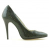 Women stylish, elegant shoes 1241 croco green