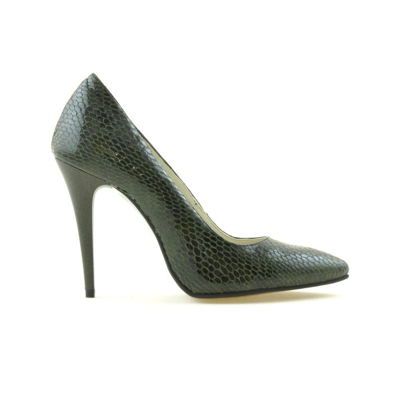 Women stylish, elegant shoes 1241 croco green