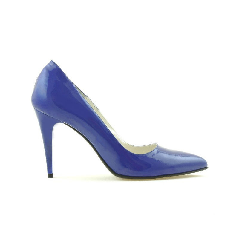 Women stylish, elegant shoes 1246 patent blue