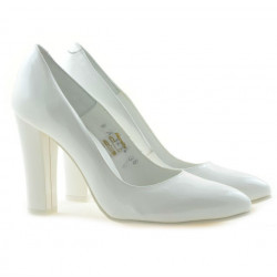 Women stylish, elegant shoes 1214 patent white
