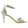Women sandals 1238-1 patent beige pearl