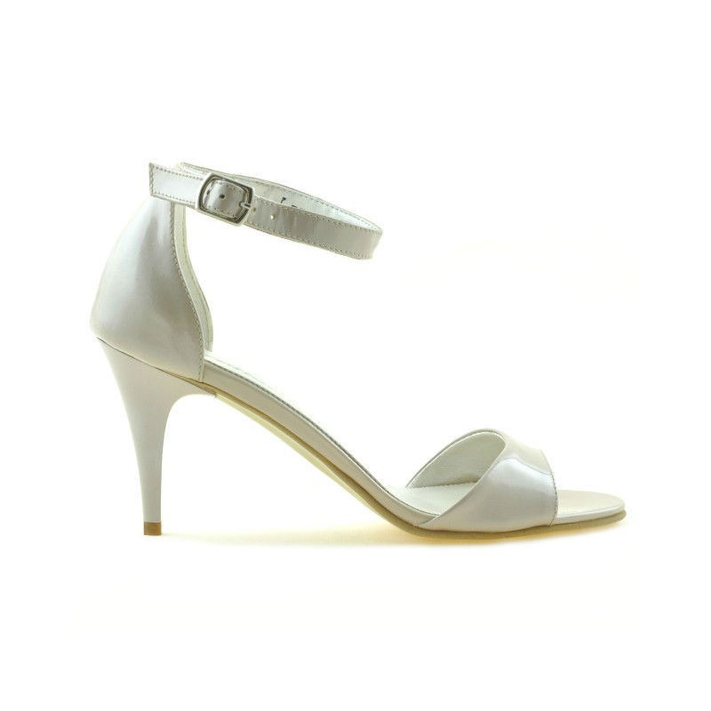 Women sandals 1238-1 patent beige pearl