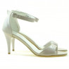 Women sandals 1238-1 patent beige pearl