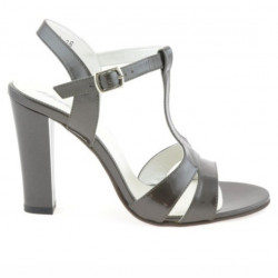 Women sandals 1239 patent brown pearl