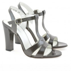 Women sandals 1239 patent brown pearl