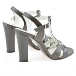 Women sandals 1239 patent brown pearl